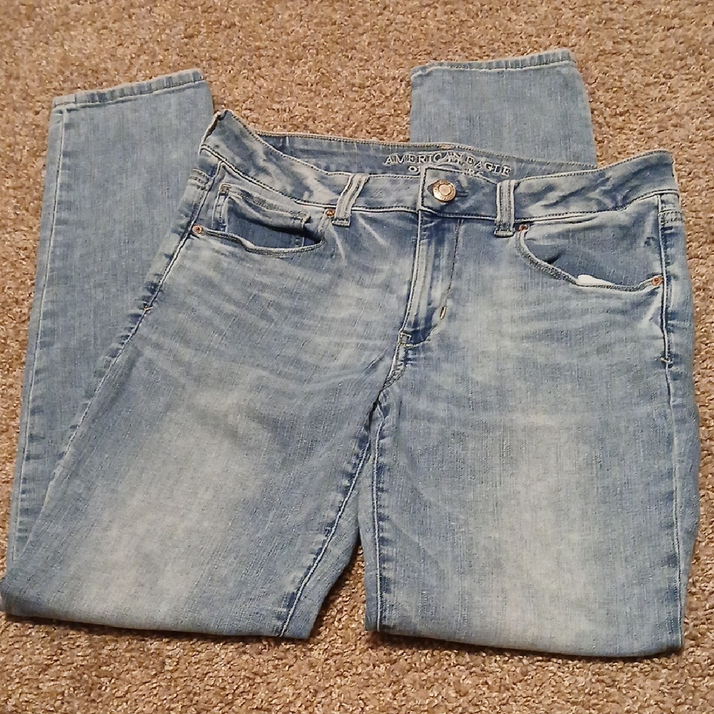 American Eagle Outfitters Light Blue Straight Leg Jeans